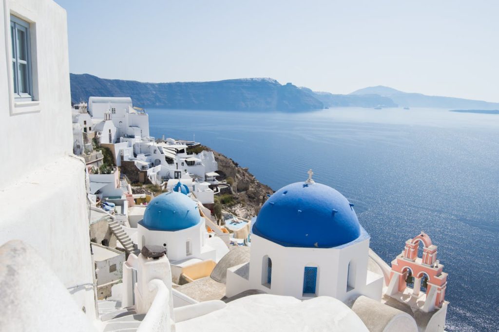 vista aérea de Santorini